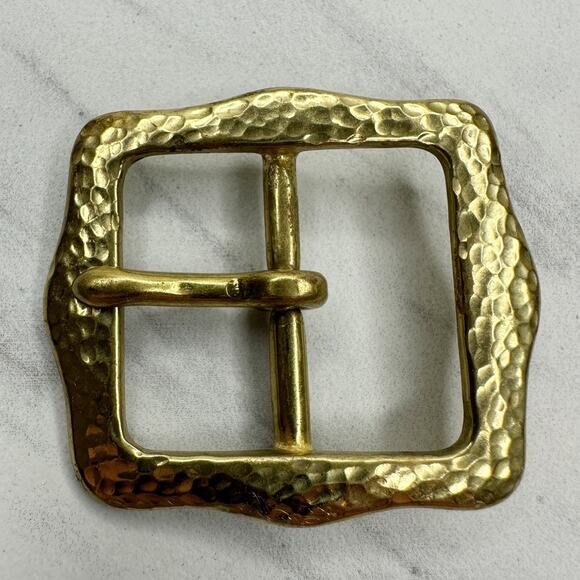 Vintage Accessories - Vintage Solid Brass Hammered Texture Prong Belt Buckle Taiwan ROC Unisex ✨